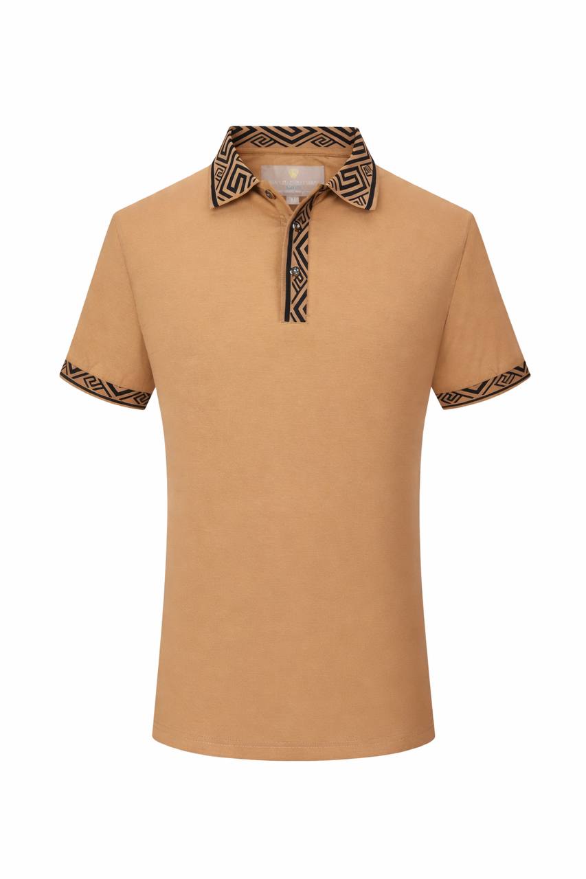 Tan Pattern Polo Shirt