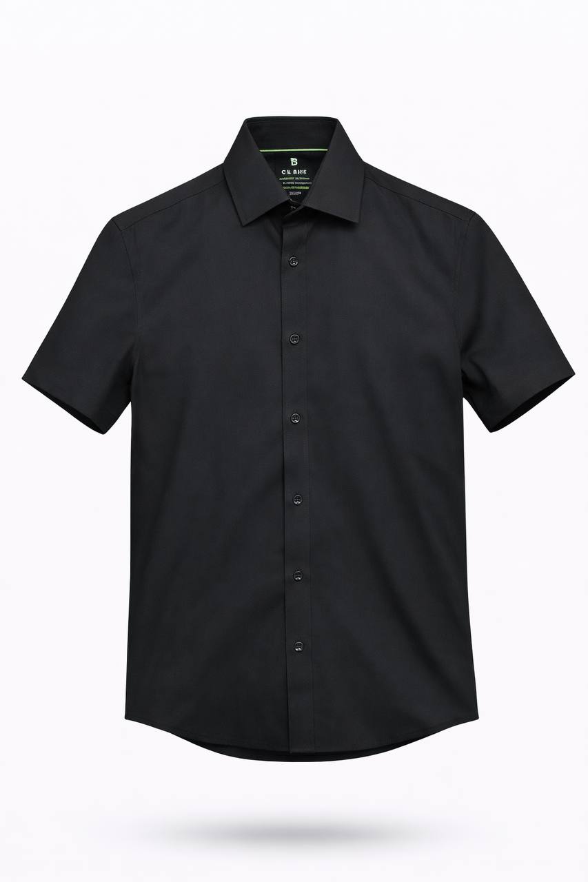 Men’s Black Short Sleeve Dress Shirt