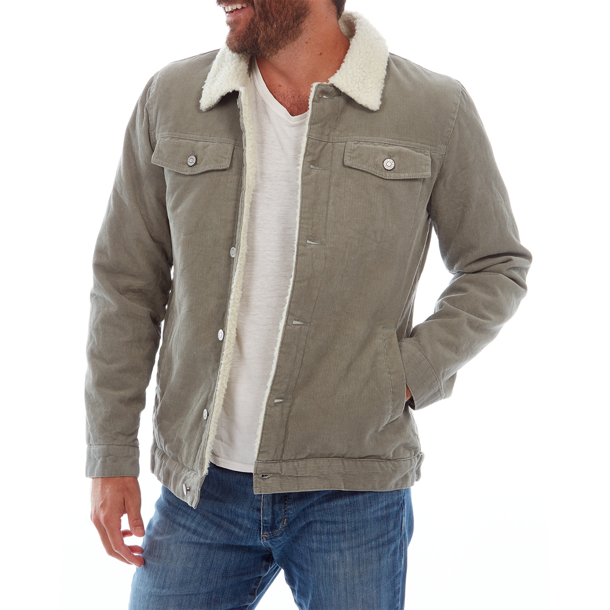 Corduroy Trucker Sherpa Jacket