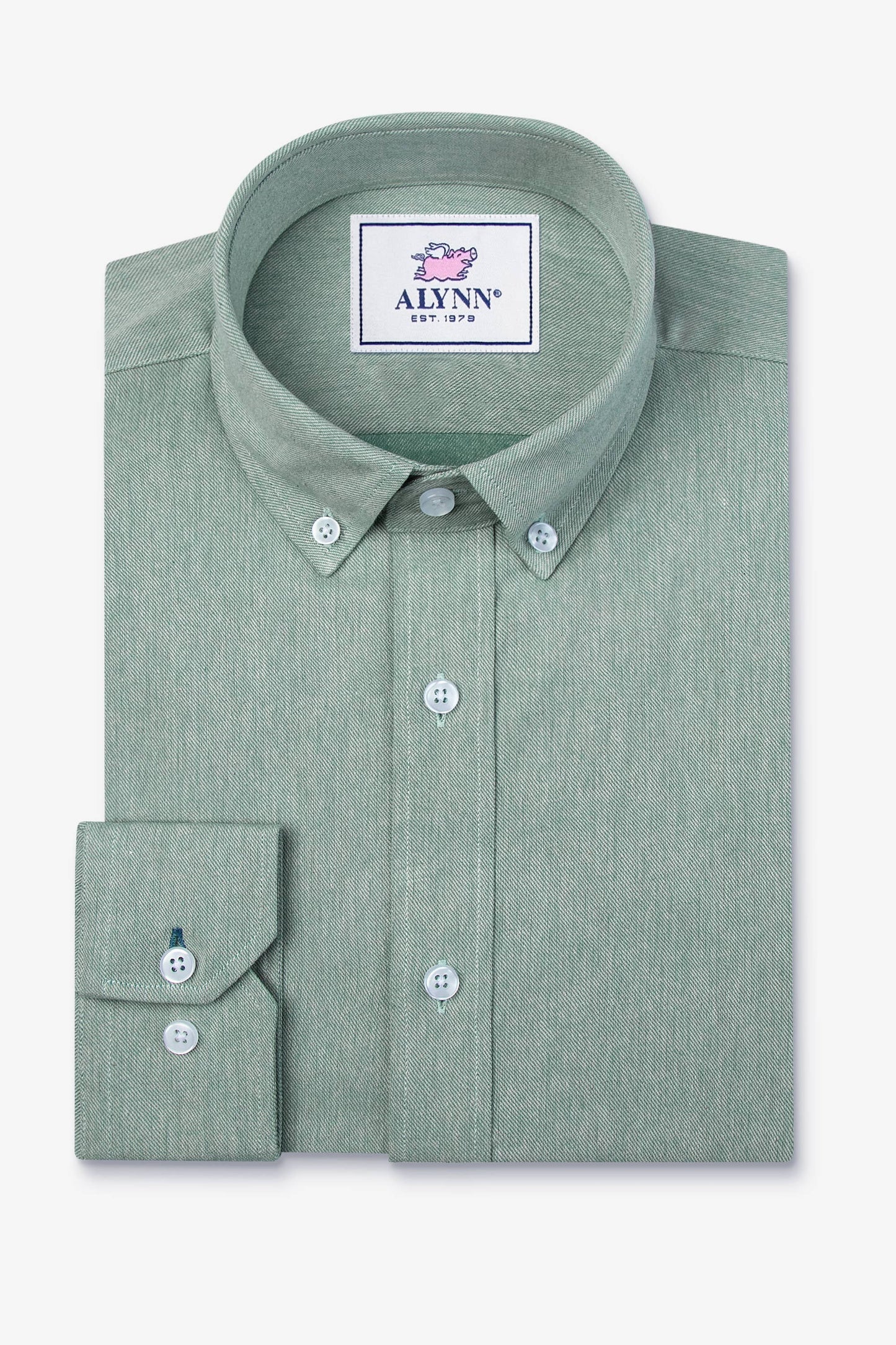 Caden Casual Untuckable Slim Fit Dress Shirt Green Alynn