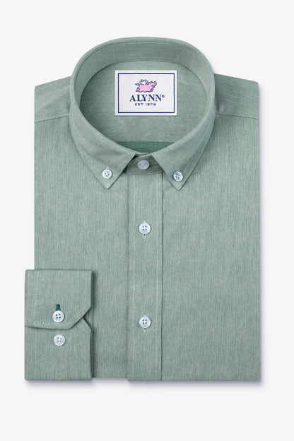 Caden Casual Untuckable Slim Fit Dress Shirt Green Alynn