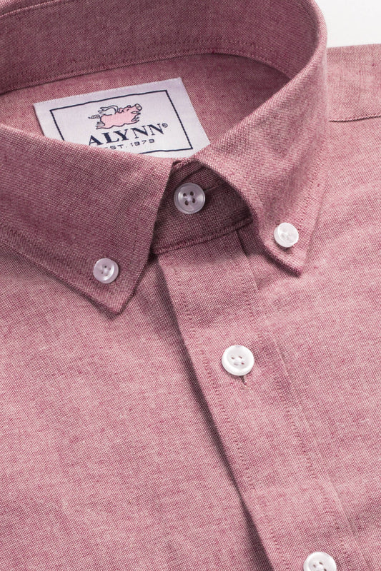 Lucas Casual Untuckable Slim Fit Dress Shirt Red Alynn