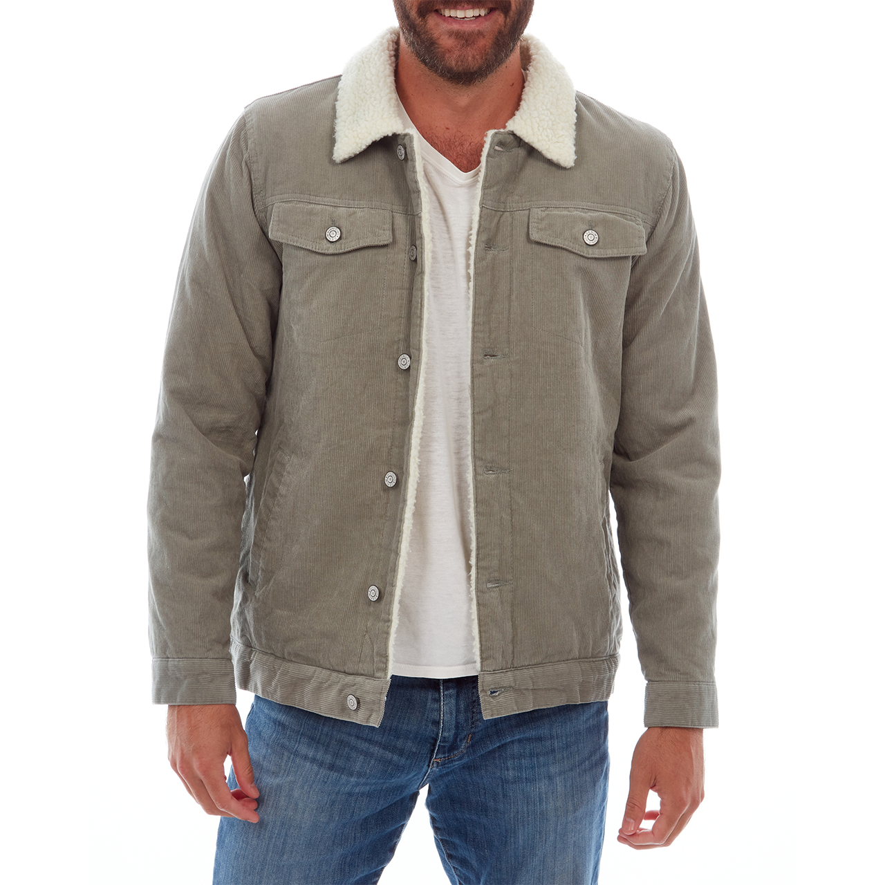 Corduroy Trucker Sherpa Jacket