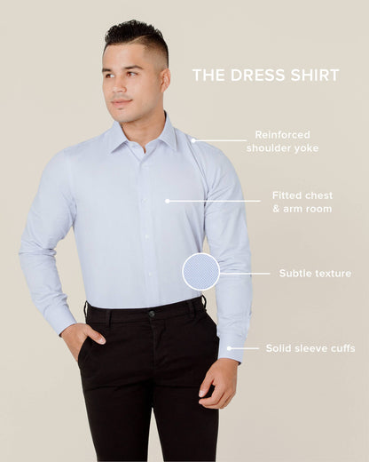 Elijah Standard Fit Medium Blue Dress Shirt by Alynn