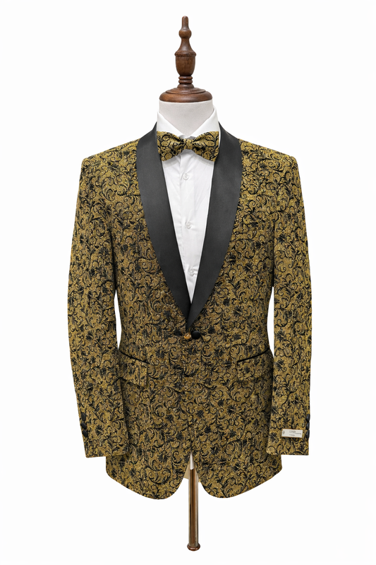 Black/Gold Tuxedo Blazer