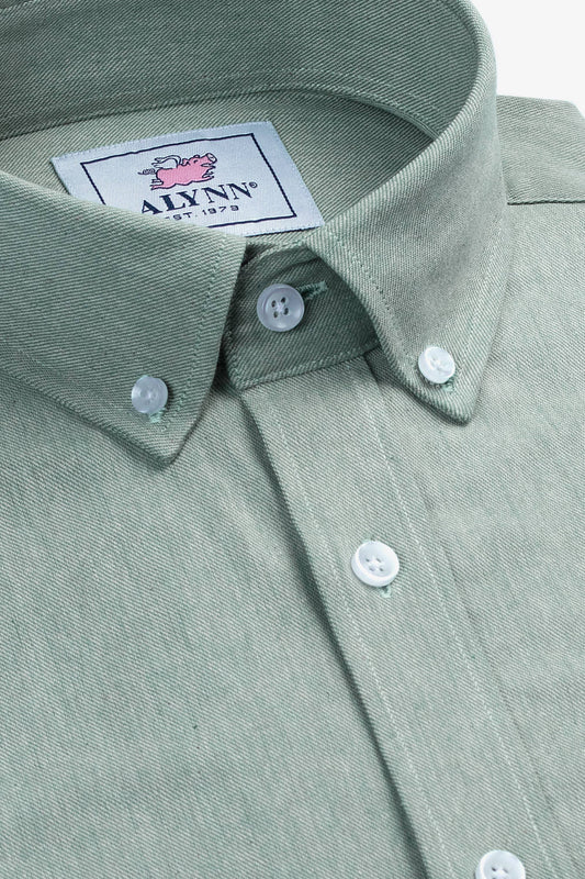 Caden Casual Untuckable Slim Fit Dress Shirt Green Alynn