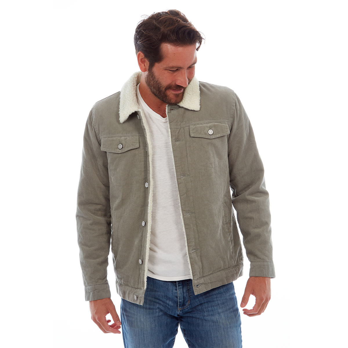 Corduroy Trucker Sherpa Jacket