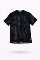 Men’s Black Textured Mesh T-Shirt