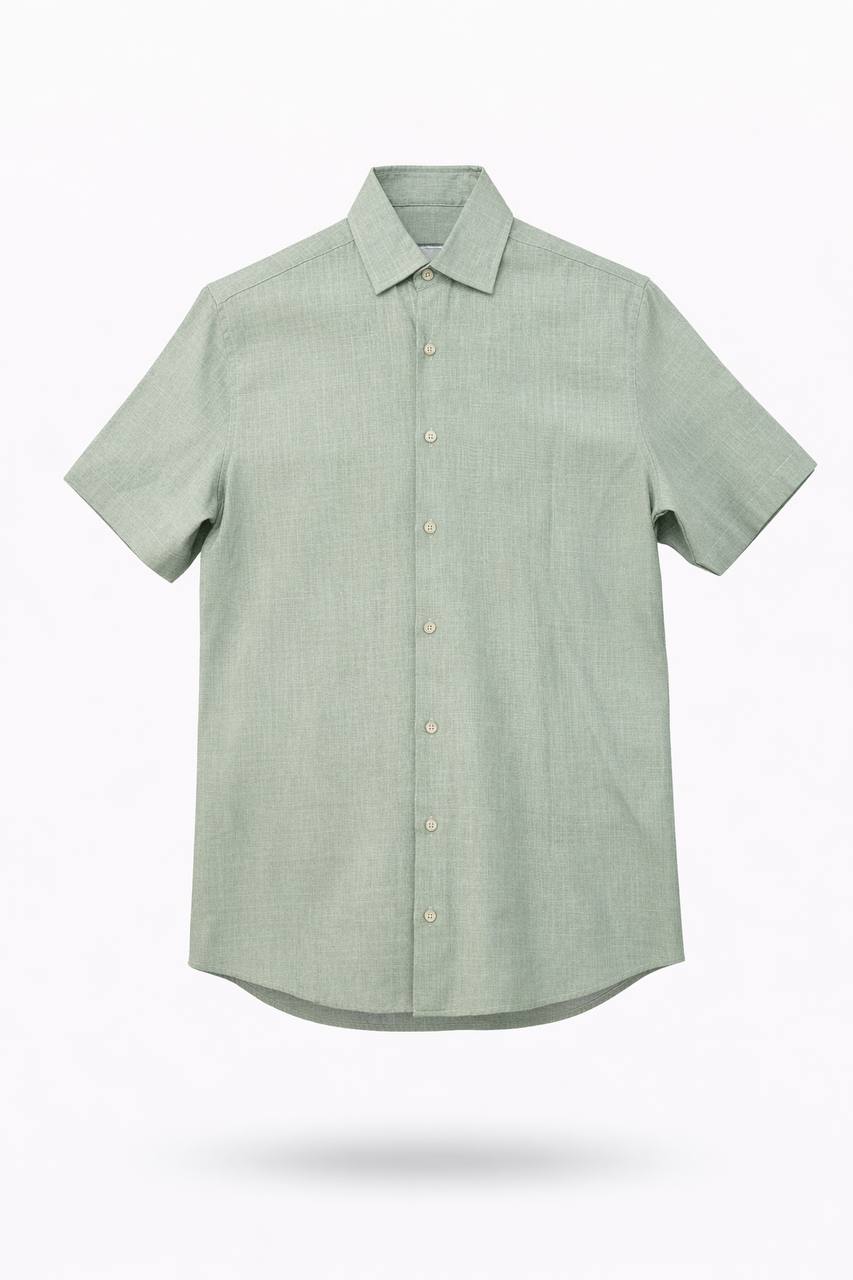 Men’s Sage Green Short Sleeve Button-Up Shirt