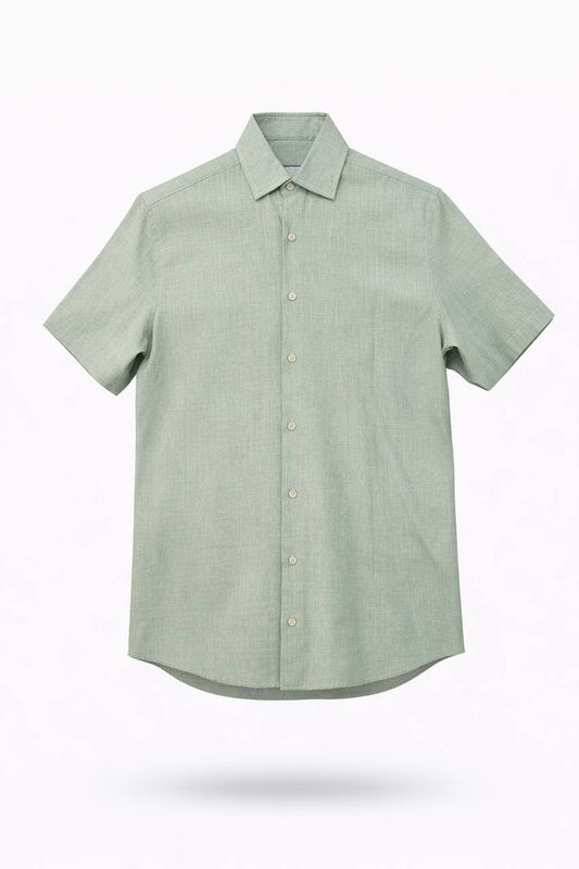 Men’s Sage Green Short Sleeve Button-Up Shirt