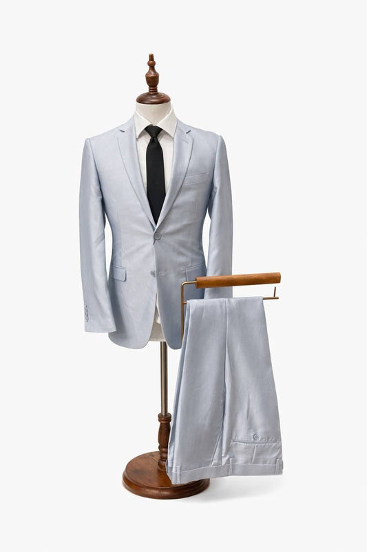 Baby Blue Slim Fit Tuxedo Suit
