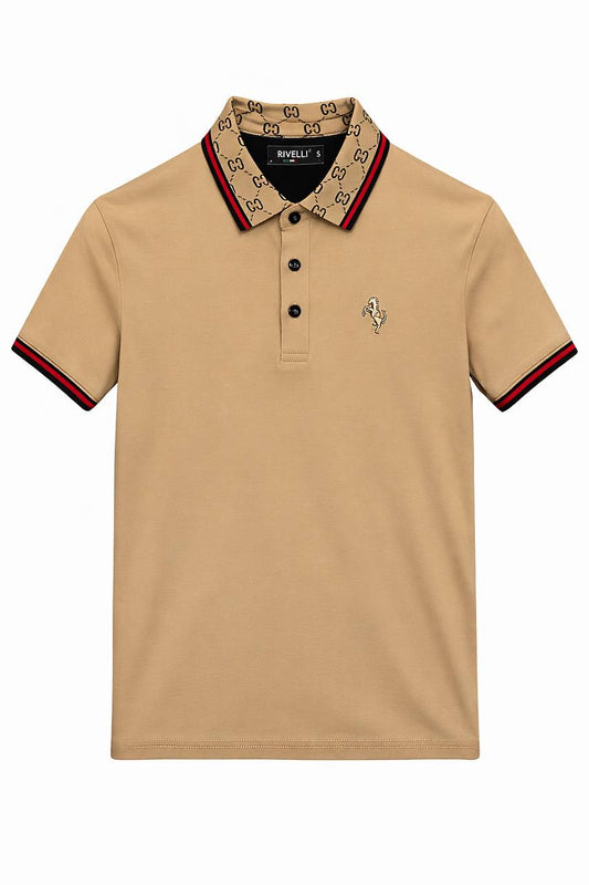 Beige Signature Collar Polo Shirt