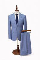 Light Blue Pattern Slim Fit Suit