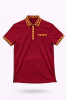 Burgundy Pattern Polo Shirt