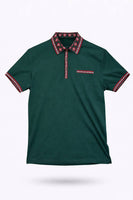 Forest Green Signature Pattern Polo Shirt