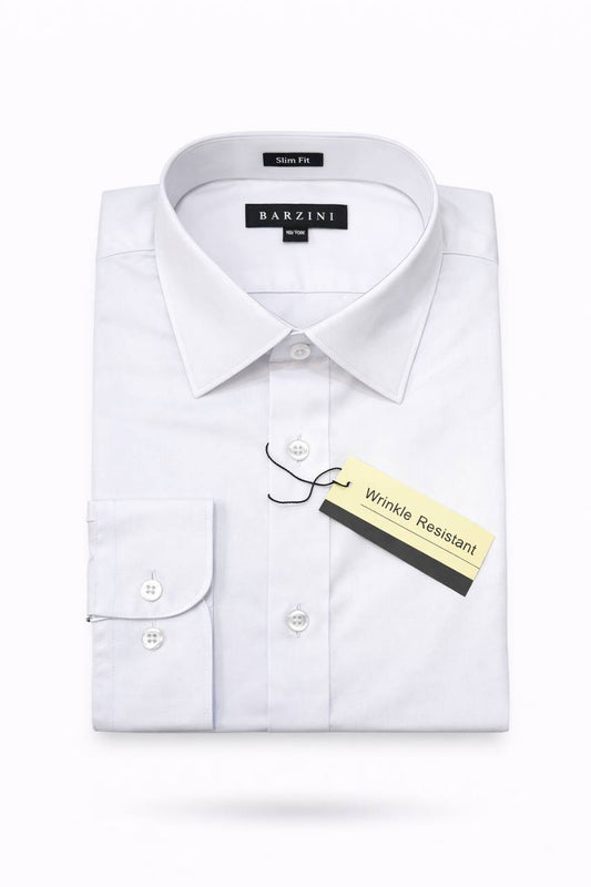 Men’s Slim Fit White Dress Shirt
