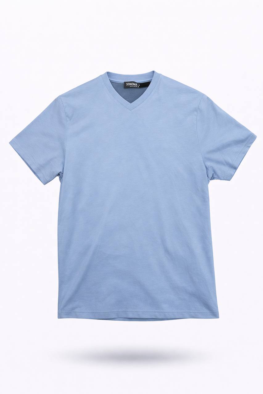Men’s Light Blue V-Neck T-Shirt