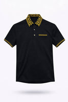 Black Signature Pattern Polo Shirt