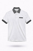 White & Black Signature Pattern Polo Shirt