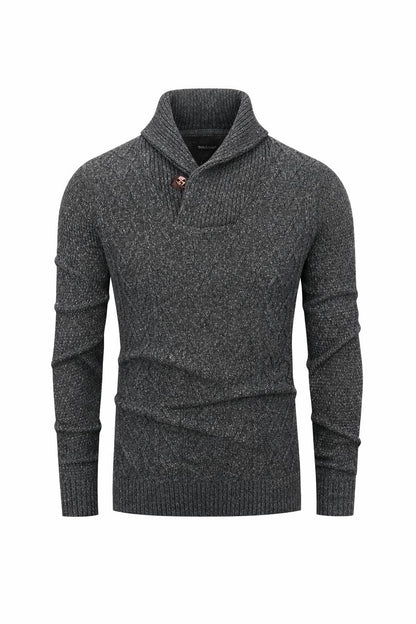 Men’s Cable Knit Shawl Collar Sweater