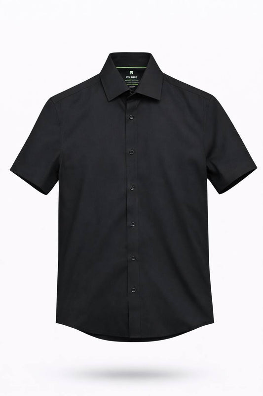 Men’s Black Short Sleeve Dress Shirt